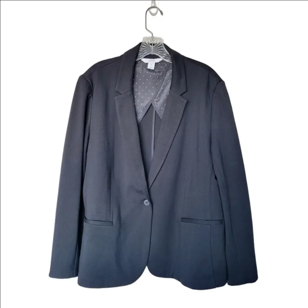 Old Navy Black and White Polka Dot Blazer - Picture 1 of 7